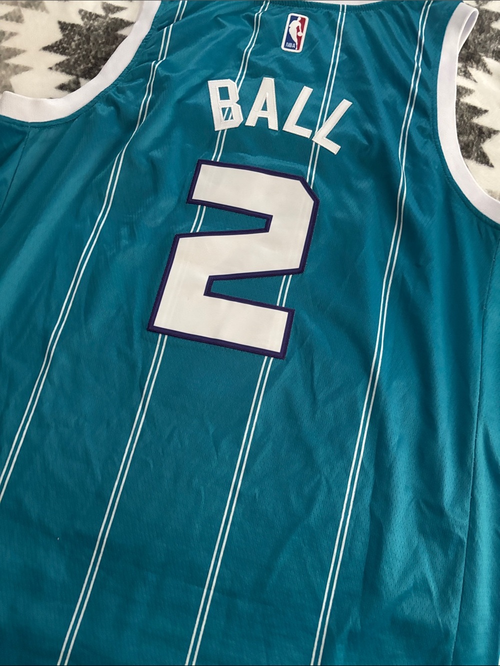 Jordan Hornets #2 Lamelo Ball Teal Basketball Jersey - Unbranded - Picture 4 of 4